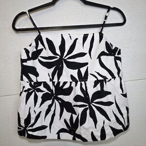 Free Assembly Black and White Leaf Print Camisole